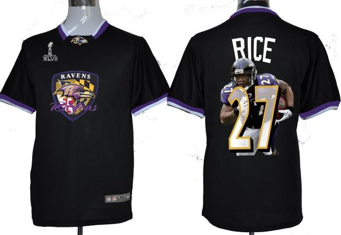 Nike Baltimore Ravens #27 Ray Rice Black All-Star Fashion 2013 Super Bowl NFL Jersey-2 Cheap