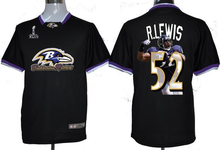 Nike Baltimore Ravens #52 Ray Lewis Black All-Star Fashion 2013 Super Bowl NFL Jersey Cheap