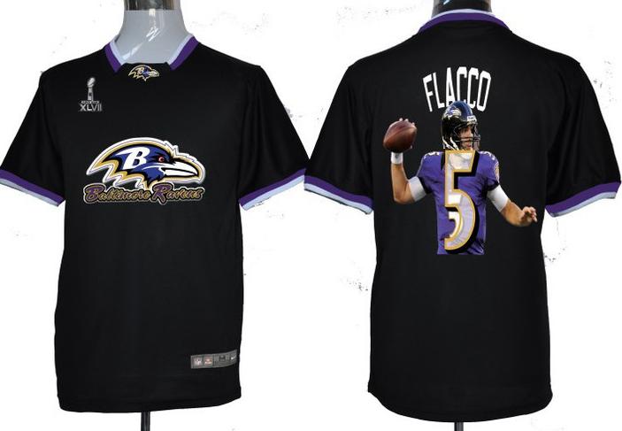 Nike Baltimore Ravens #5 Joe Flacco Black All-Star Fashion 2013 Super Bowl NFL Jersey Cheap