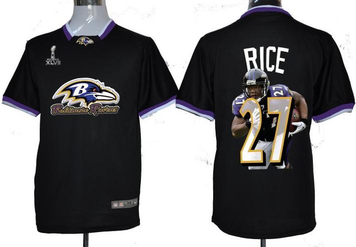 Nike Baltimore Ravens #27 Ray Rice Black All-Star Fashion 2013 Super Bowl NFL Jersey Cheap