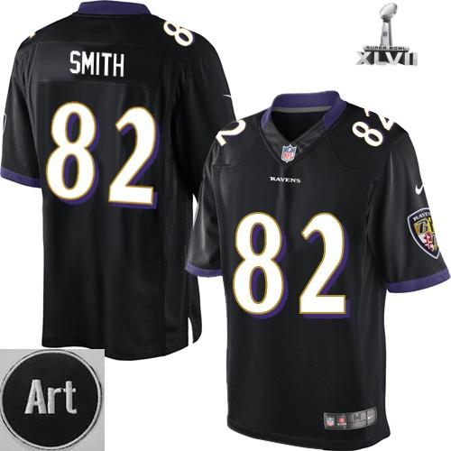 Nike Baltimore Ravens 82 Torrey Smith Limited Black 2013 Super Bowl NFL Jersey Art Patch Cheap
