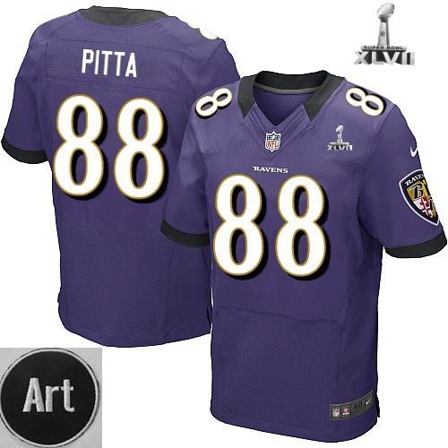 Nike Baltimore Ravens 88 Dennis Pitta Elite Purple 2013 Super Bowl NFL Jersey Art Patch Cheap
