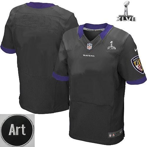 Nike Baltimore Ravens Blank Elite Black 2013 Super Bowl NFL Jersey Art Patch Cheap