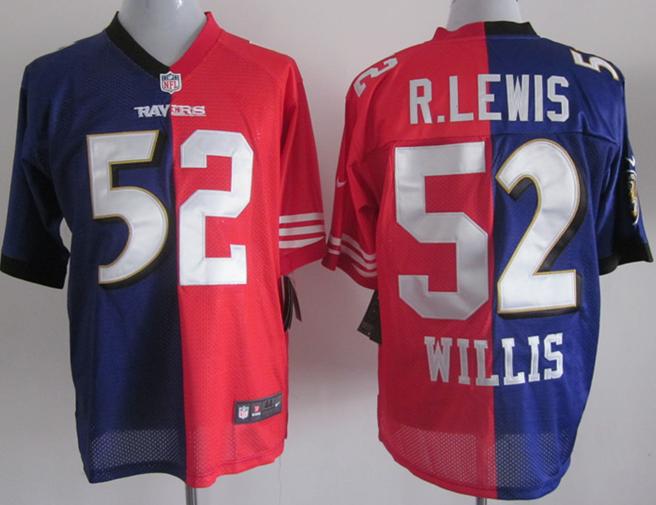 2013 Super Bowl Ray Lewis And Patrick Willis Mixture Nike Split Elite NFL Jerseys Cheap