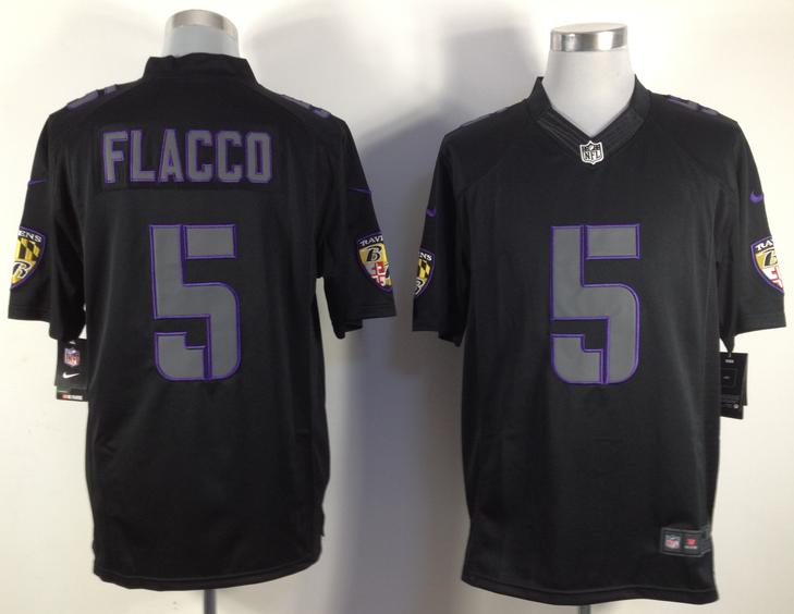 Nike Baltimore Ravens 5 Joe Flacco Black Impact Game LIMITED NFL Jerseys Cheap