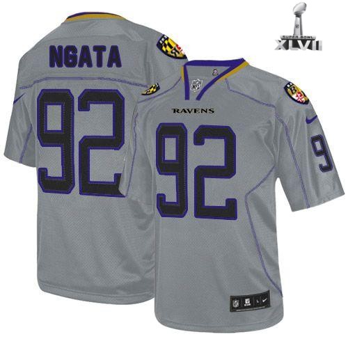 Nike Baltimore Ravens 92 Haloti Ngata Elite Lights Out Grey 2013 Super Bowl NFL Jersey Cheap