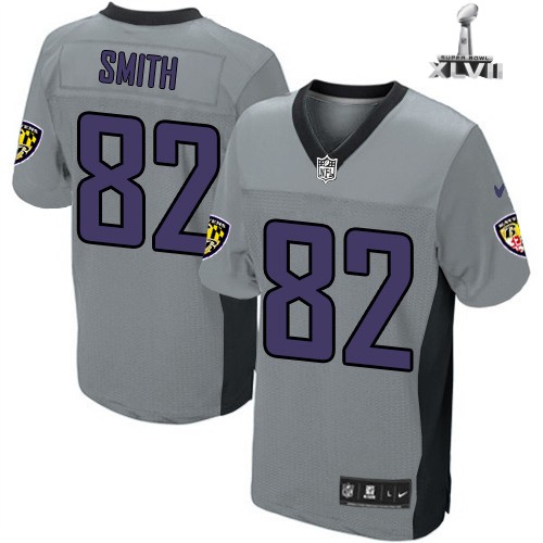 Nike Baltimore Ravens 82 Torrey Smith Elite Grey Shadow 2013 Super Bowl NFL Jersey Cheap