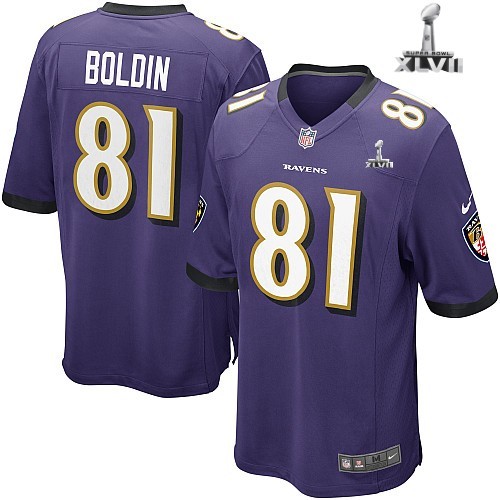 Nike Baltimore Ravens 81 Anquan Boldin Game Purple 2013 Super Bowl NFL Jersey Cheap