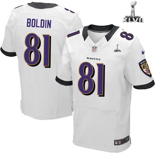 Nike Baltimore Ravens 81 Anquan Boldin Elite White 2013 Super Bowl NFL Jersey Cheap