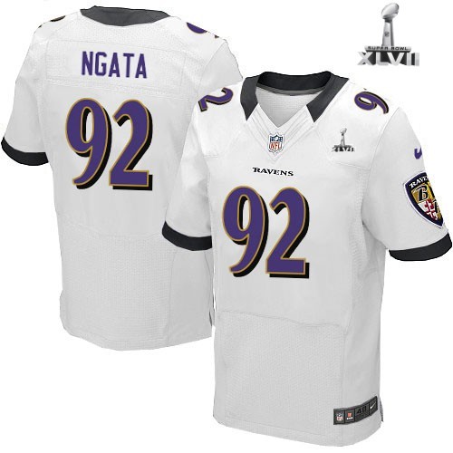 Nike Baltimore Ravens 92 Haloti Ngata Elite White 2013 Super Bowl NFL Jersey Cheap