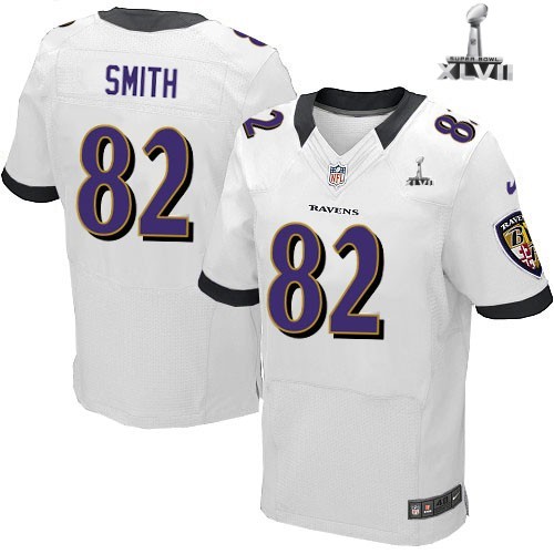 Nike Baltimore Ravens 82 Torrey Smith Elite White 2013 Super Bowl NFL Jersey Cheap