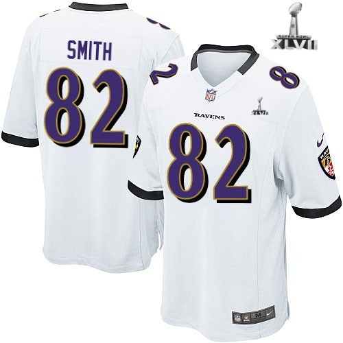 Nike Baltimore Ravens 82 Torrey Smith Game White 2013 Super Bowl NFL Jersey Cheap