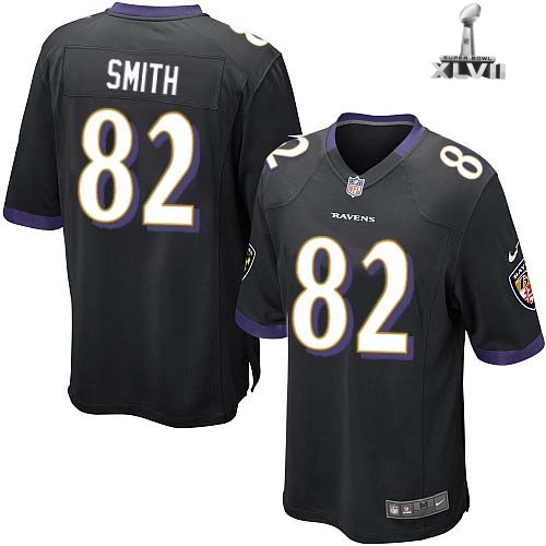Nike Baltimore Ravens 82 Torrey Smith Game Black 2013 Super Bowl NFL Jersey Cheap