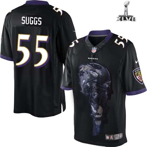 Nike Baltimore Ravens 55 Terrell Suggs Limited Helmet Tri Blend Black 2013 Super Bowl NFL Jersey Cheap