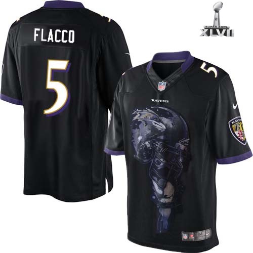 Nike Baltimore Ravens 5 Joe Flacco Limited Helmet Tri Blend Black 2013 Super Bowl NFL Jersey Cheap