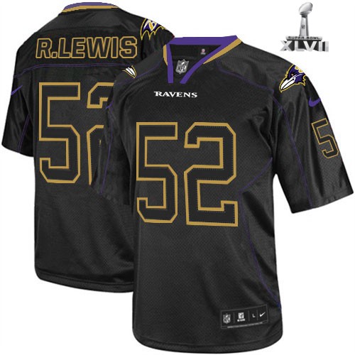 Nike Baltimore Ravens 52 Ray Lewis Elite Lights Out Black 2013 Super Bowl NFL Jersey Cheap