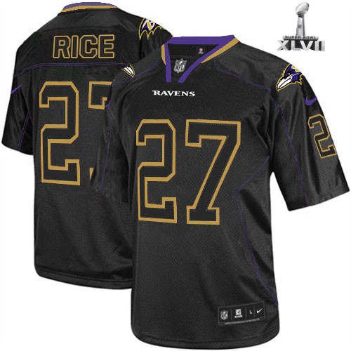 Nike Baltimore Ravens 27 Ray Rice Elite Lights Out Black 2013 Super Bowl NFL Jersey Cheap