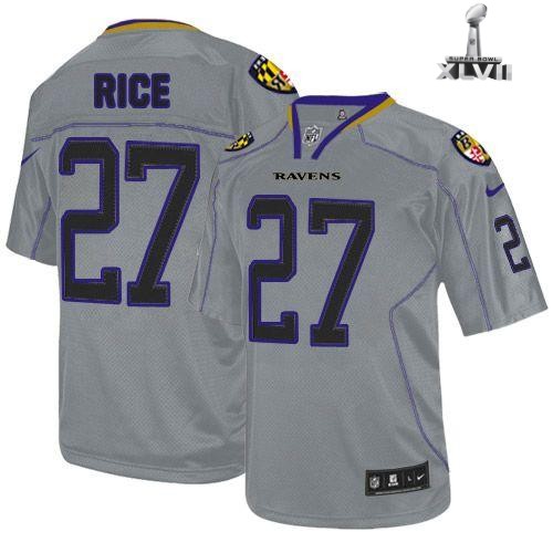 Nike Baltimore Ravens 27 Ray Rice Elite Lights Out Grey 2013 Super Bowl NFL Jersey Cheap