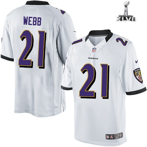 Nike Baltimore Ravens 21 Lardarius Webb Limited White 2013 Super Bowl NFL Jersey Cheap