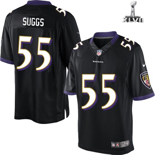 Nike Baltimore Ravens 55 Terrell Suggs Limited Black 2013 Super Bowl NFL Jersey Cheap