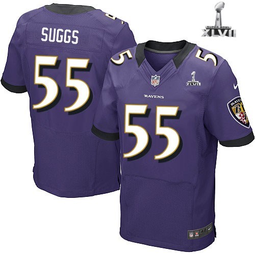 Nike Baltimore Ravens 55 Terrell Suggs Elite Purple 2013 Super Bowl NFL Jersey Cheap