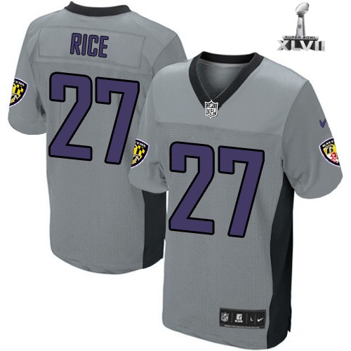 Nike Baltimore Ravens 27 Ray Rice Elite Grey Shadow 2013 Super Bowl NFL Jersey Cheap