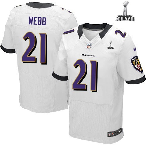 Nike Baltimore Ravens 21 Lardarius Webb Elite White 2013 Super Bowl NFL Jersey Cheap