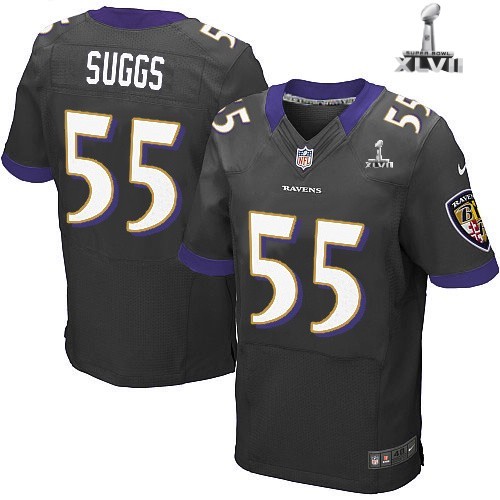 Nike Baltimore Ravens 55 Terrell Suggs Elite Black 2013 Super Bowl NFL Jersey Cheap