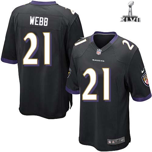 Nike Baltimore Ravens 21 Lardarius Webb Game Black 2013 Super Bowl NFL Jersey Cheap