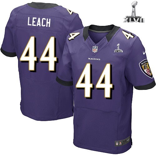 Nike Baltimore Ravens 44 Vonta Leach Elite Purple 2013 Super Bowl NFL Jersey Cheap