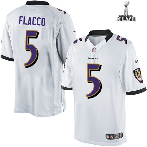 Nike Baltimore Ravens 5 Joe Flacco Limited White 2013 Super Bowl NFL Jersey Cheap