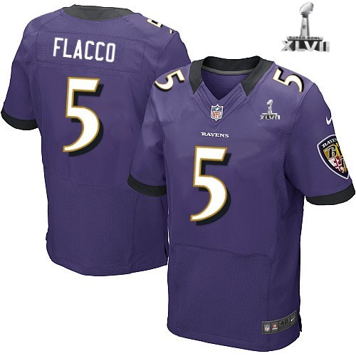 Nike Baltimore Ravens 5 Joe Flacco Elite Purple 2013 Super Bowl NFL Jersey Cheap