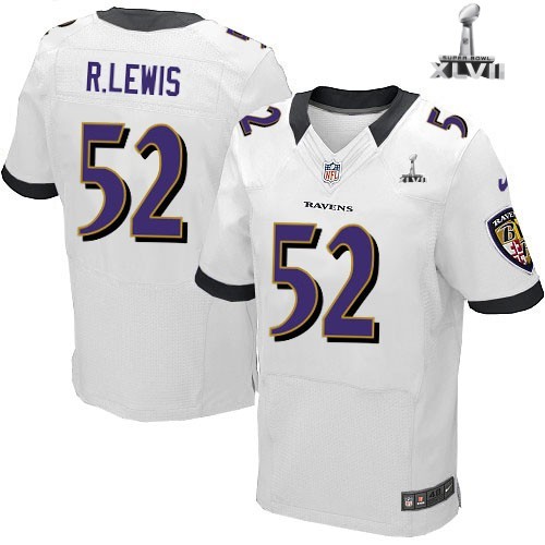 Nike Baltimore Ravens 52 Ray Lewis Elite White 2013 Super Bowl NFL Jersey Cheap