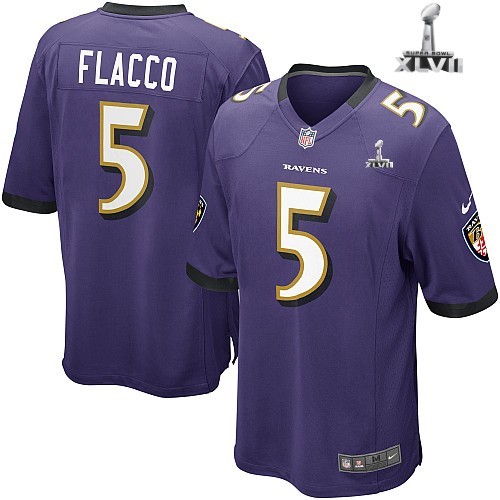 Nike Baltimore Ravens 5 Joe Flacco Game Purple 2013 Super Bowl NFL Jersey Cheap