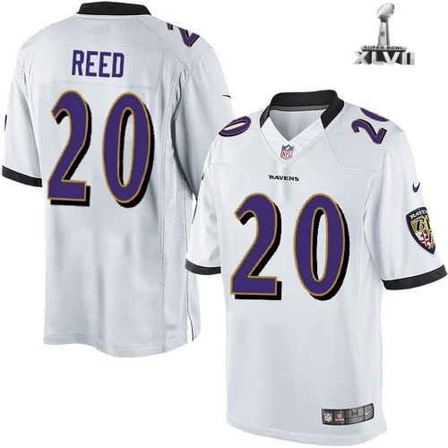 Nike Baltimore Ravens 20 Ed Reed Limited White 2013 Super Bowl NFL Jersey Cheap