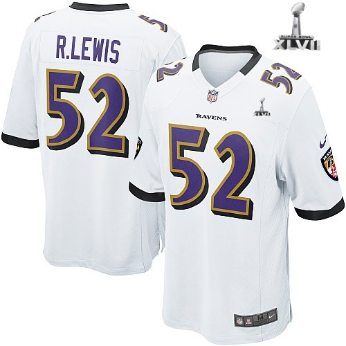 Nike Baltimore Ravens 52 Ray Lewis Game White 2013 Super Bowl NFL Jersey Cheap
