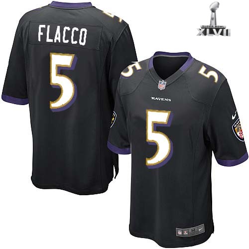 Nike Baltimore Ravens 5 Joe Flacco Game Black 2013 Super Bowl NFL Jersey Cheap