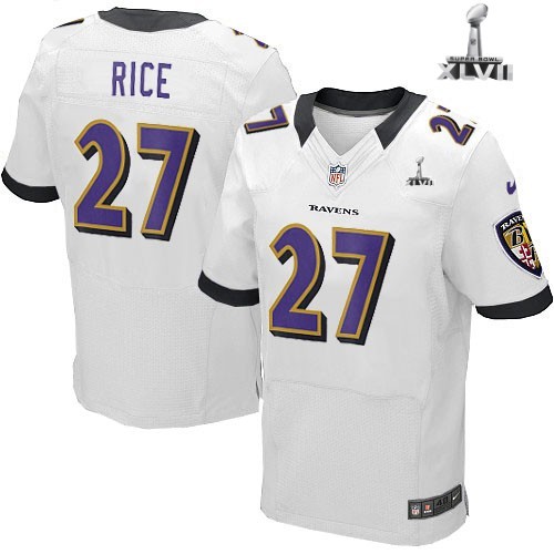 Nike Baltimore Ravens 27 Ray Rice Elite White 2013 Super Bowl NFL Jersey Cheap
