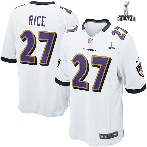 Nike Baltimore Ravens 27 Ray Rice Game White 2013 Super Bowl NFL Jersey Cheap