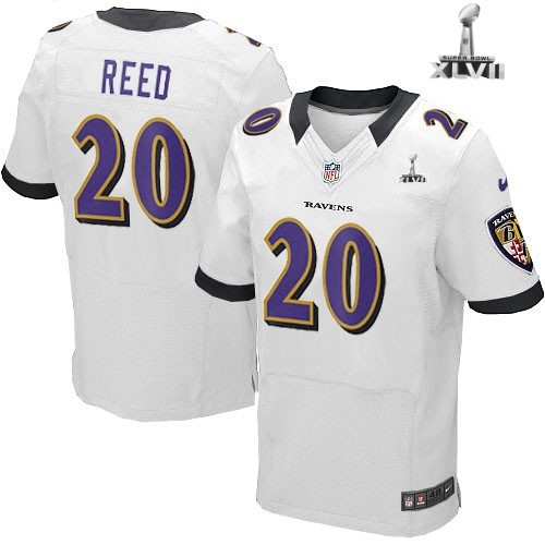 Nike Baltimore Ravens 20 Ed Reed Elite White 2013 Super Bowl NFL Jersey Cheap