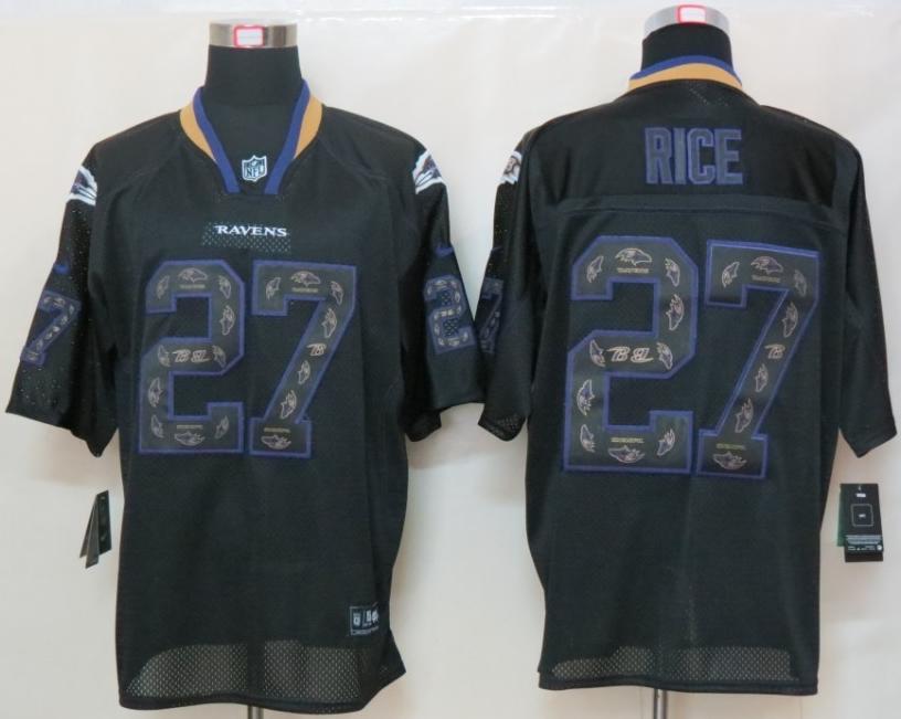 Nike Baltimore Ravens #27 Ray Rice Lights Out Black NFL Jerseys Logo On Number Cheap