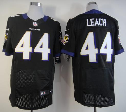 Nike Baltimore Ravens 44 Vonta Leach Black Elite NFL Jerseys Cheap
