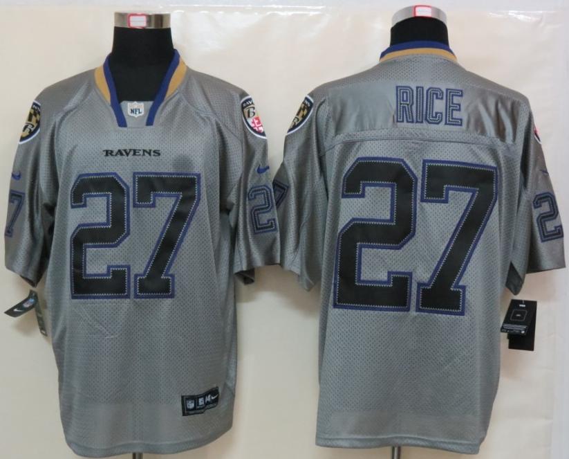 Nike Baltimore Ravens #27 Ray Rice Grey Lights Out Elite NFL Jerseys Cheap