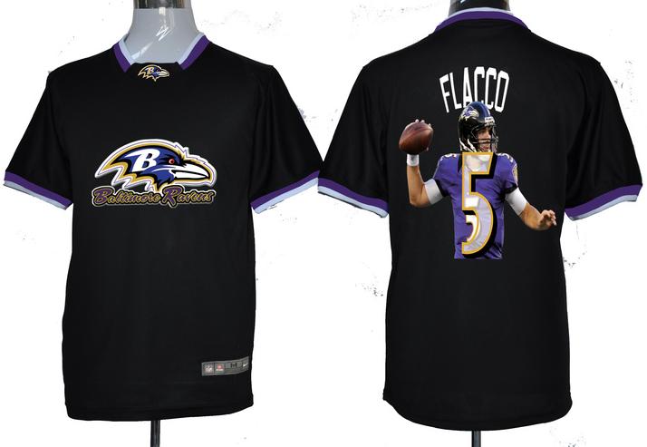 Nike Baltimore Ravens #5 Joe Flacco Black All-Star Fashion NFL Jerseys-2 Cheap