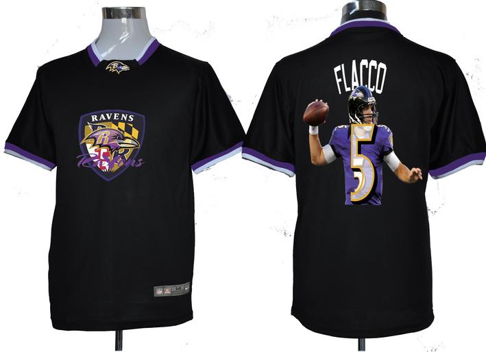 Nike Baltimore Ravens #5 Joe Flacco Black All-Star Fashion NFL Jerseys Cheap