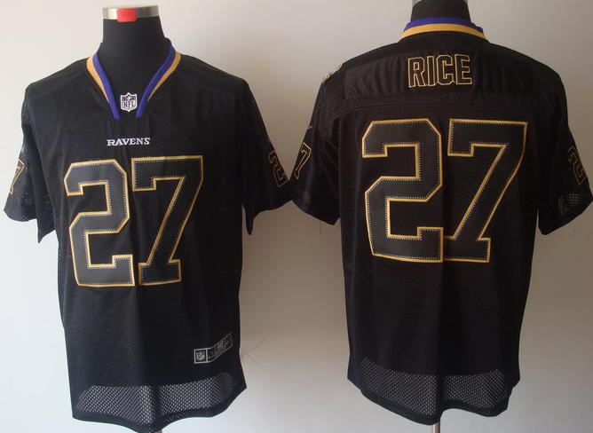 Nike Baltimore Ravens #27 Ray Rice Lights Out Black Elite NFL Jerseys Cheap