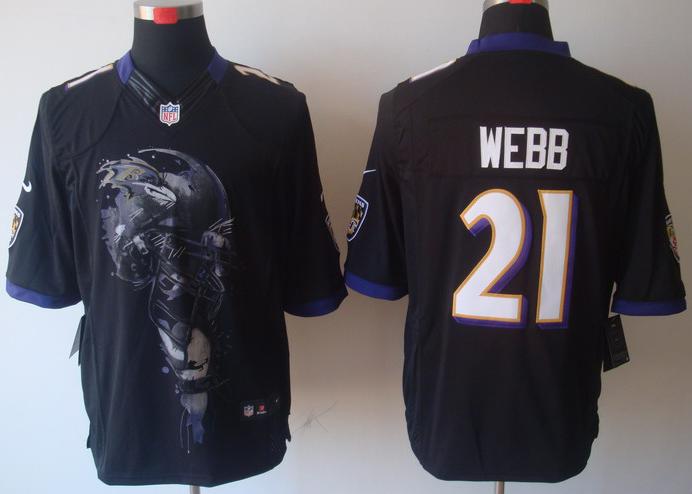 Nike Baltimore Ravens #21 Lardarius Webb Black Helmet Tri-Blend Limited NFL Jersey Cheap