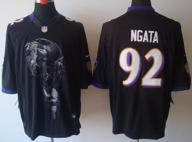Nike Baltimore Ravens #92 Haloti Ngata Black Helmet Tri-Blend Limited NFL Jersey Cheap