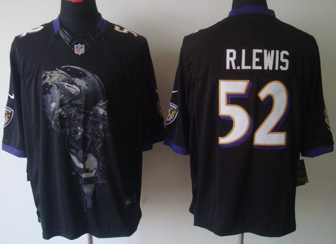Nike Baltimore Ravens #52 Ray Lewis Black Helmet Tri-Blend Limited NFL Jersey Cheap