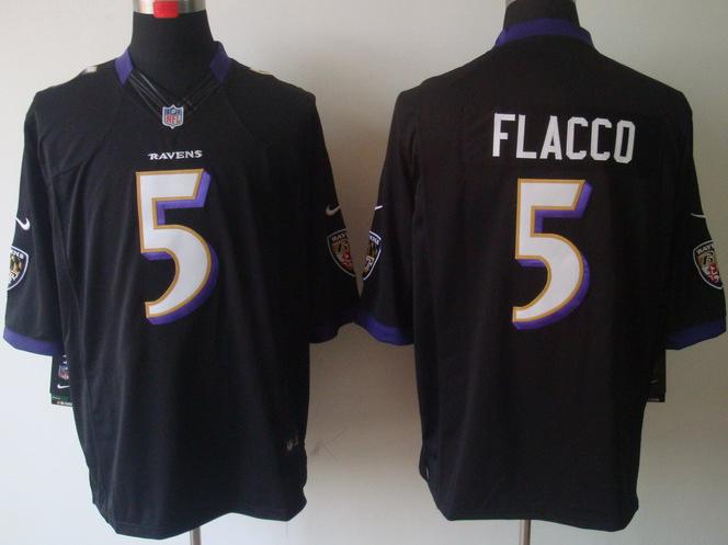 Nike Baltimore Ravens #5 Joe Flacco Black Game LIMITED NFL Jerseys Cheap